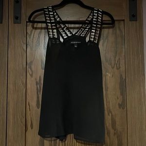Great Condition Black Rock & Republic Tank Top w/ Silver Detailing, Size M